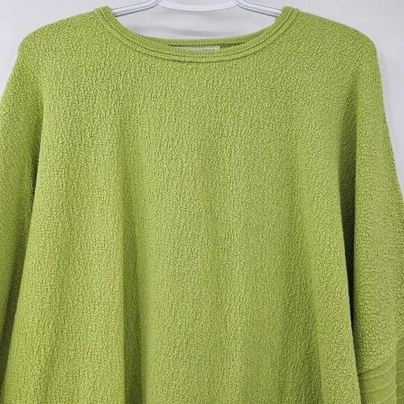Margaret Winters Boxy Lagenlook Knit Top Green Women's Size L Artsy Relaxed Fit - Picture 3 of 11